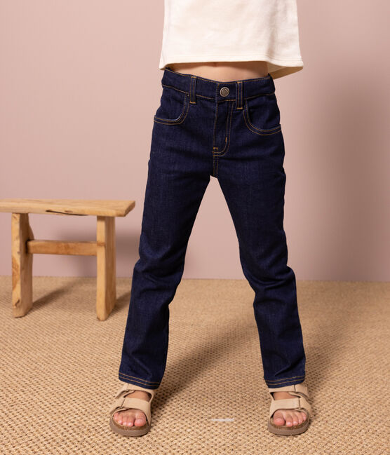 GIRLS' DENIM SLIM-FIT TROUSERS