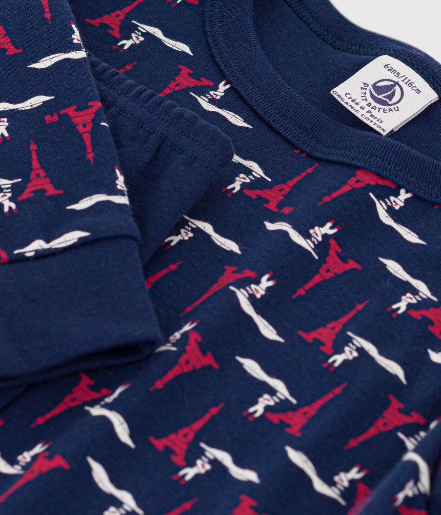 CHILDREN'S UNISEX COTTON PARIS PRINT PYJAMAS