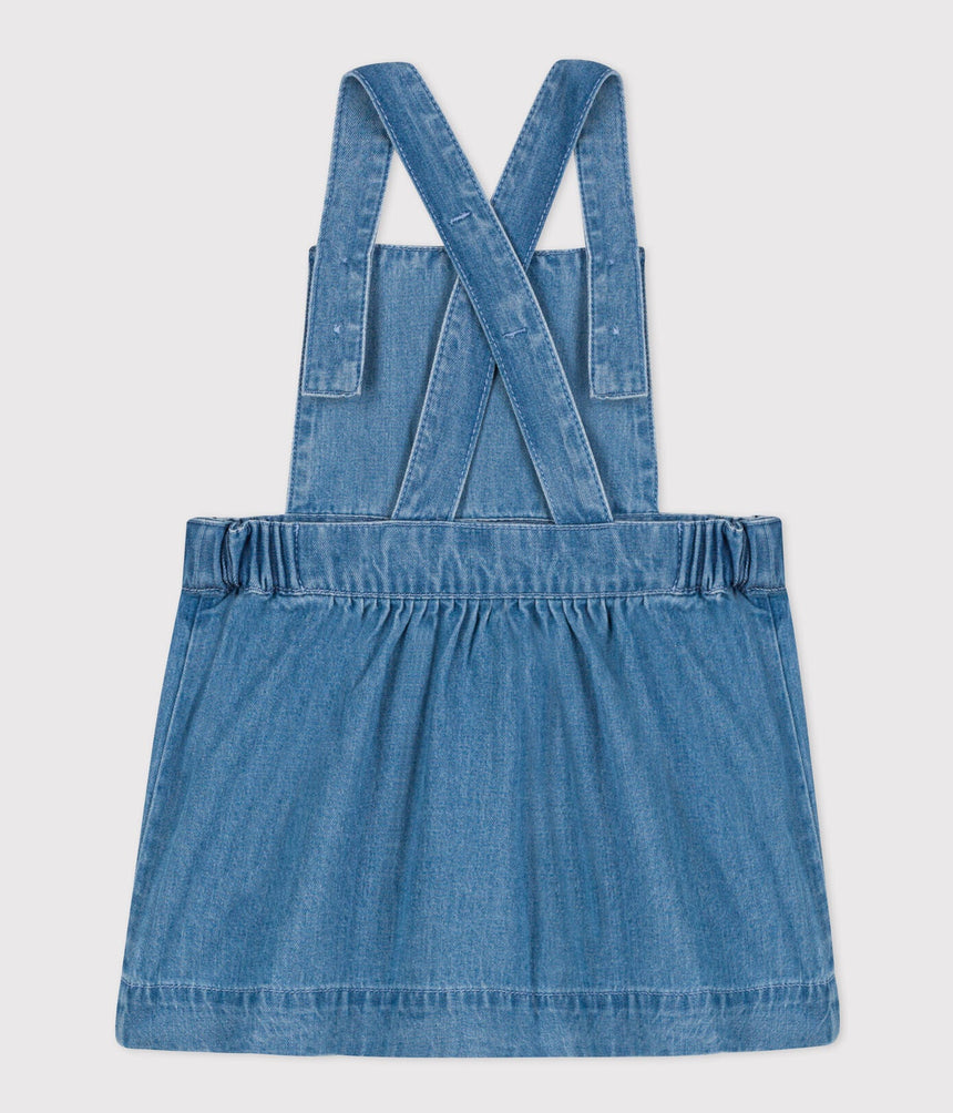 BABIES' SLEEVELESS LIGHT DENIM DRESS