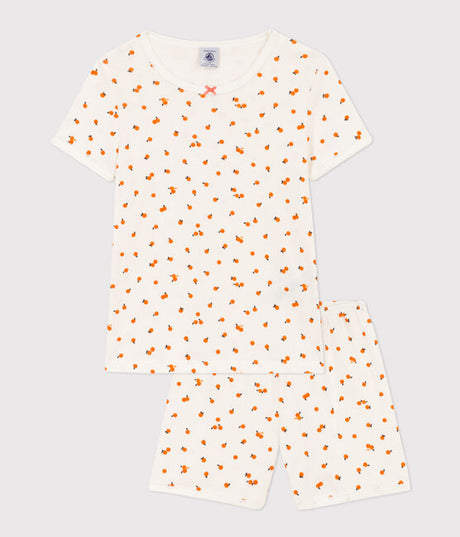 GIRLS' ORANGETTE THEMED COTTON SHORT PYJAMAS