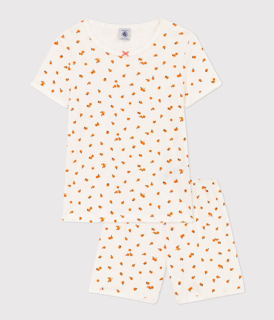 GIRLS' ORANGETTE THEMED COTTON SHORT PYJAMAS