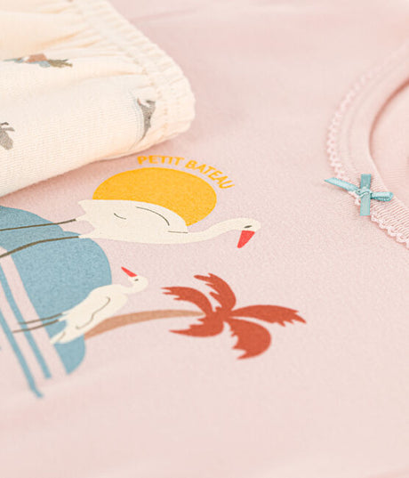 GIRLS' ANIMAL THEMED SHORT COTTON PYJAMAS
