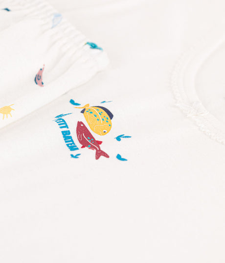 GIRLS' SEA LIFE THEMED SHORT COTTON PYJAMAS