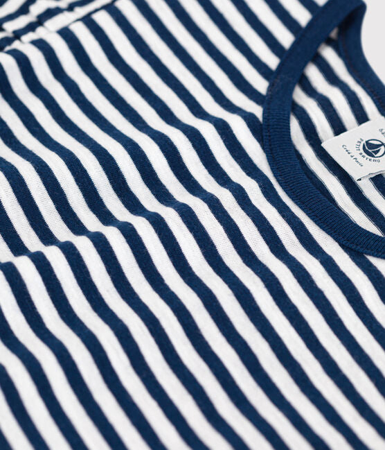 GIRLS' STRIPED COTTON T-SHIRT