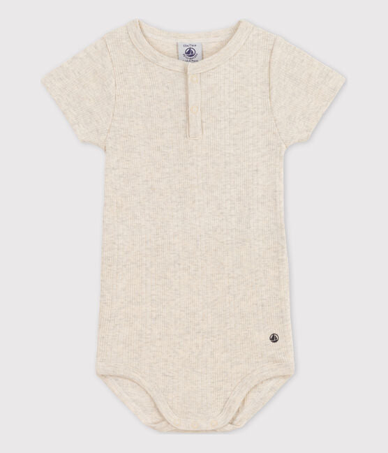 BABIES SHORT-SLEEVED COTTON BODYSUIT WITH HENLEY NECK BABIES SHORT-SLEEVED COTTON BODYSUIT WITH HENLEY NECK