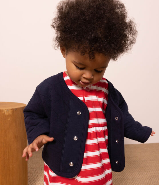 BABIES' QUILTED TUBE KNIT BASEBALL JACKET