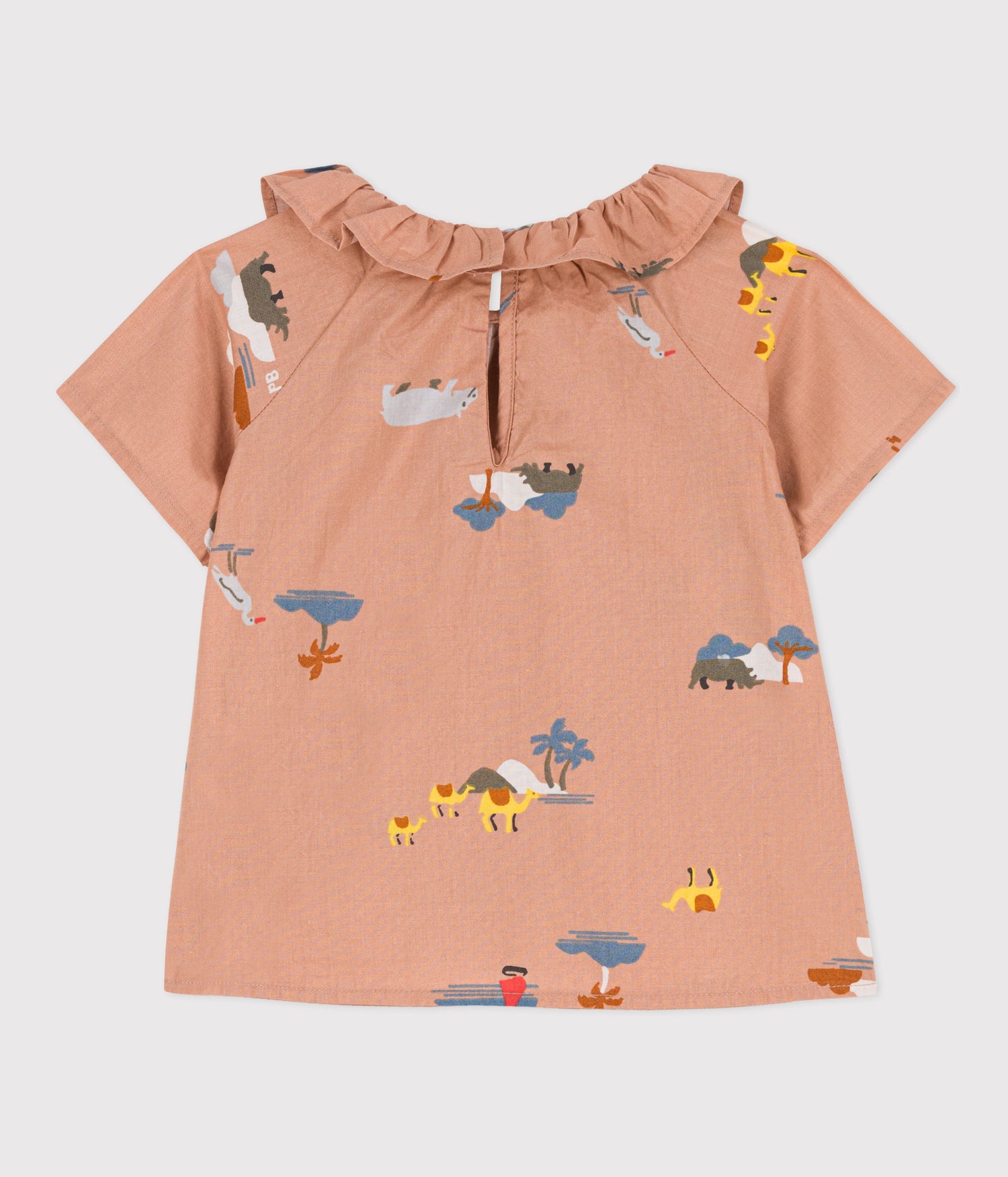 BAIBES SJORT-SLEEVED PATTEREND POPLIN BLOUSE BAIBES SJORT-SLEEVED PATTEREND POPLIN BLOUSE