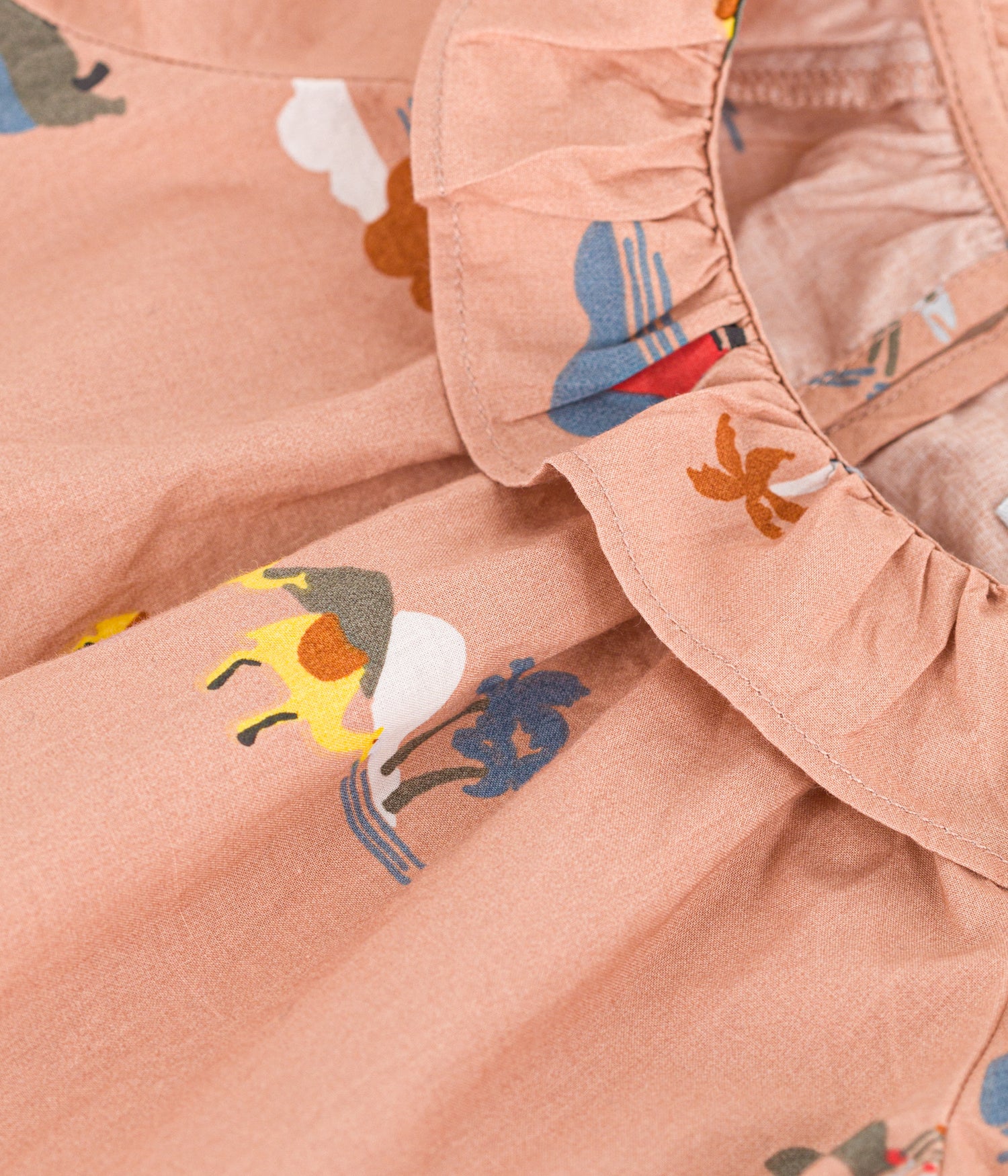 BAIBES SJORT-SLEEVED PATTEREND POPLIN BLOUSE BAIBES SJORT-SLEEVED PATTEREND POPLIN BLOUSE