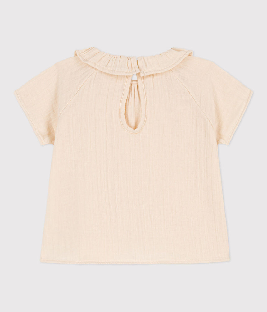 BABIES SHORT-SLEEVED COTTON GAUZE BLOUSE