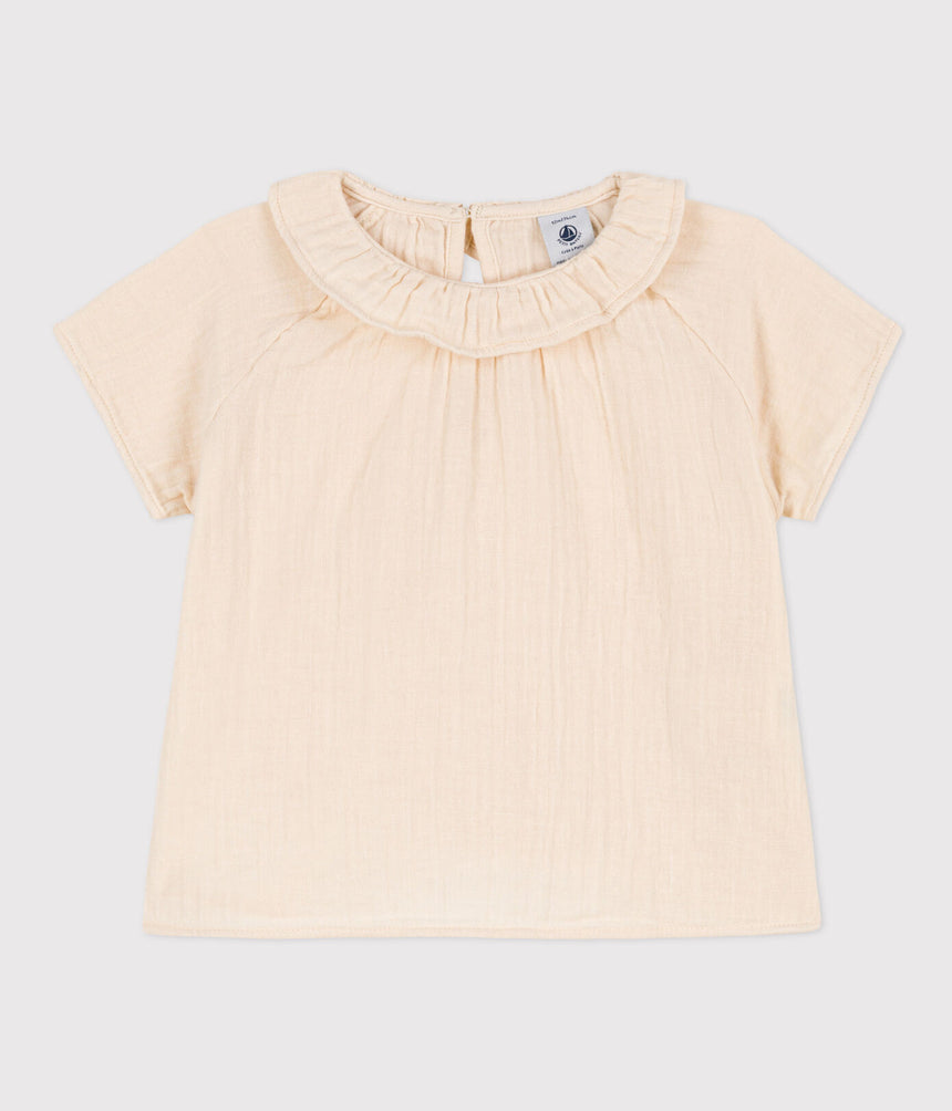 BABIES SHORT-SLEEVED COTTON GAUZE BLOUSE