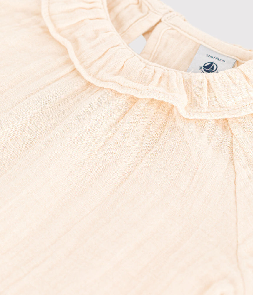 BABIES SHORT-SLEEVED COTTON GAUZE BLOUSE