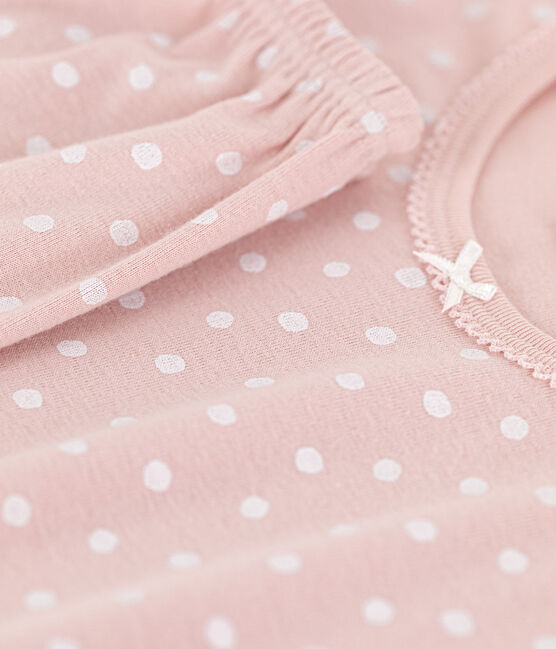 GIRLS' SHORT-SLEEVED SPOTTED COTTON PYJAMAS