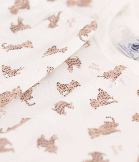 CHILDRENS UNISEX SHORT-SLEEVED LEOPARD PRINT COTTON PYJAMAS