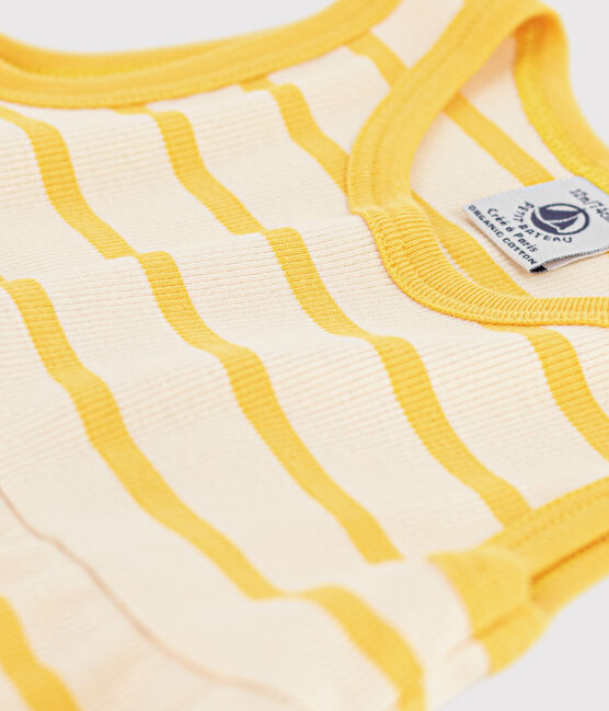 BABIES' SLEEVELESS STRIPED RIB-KNIT DRESS