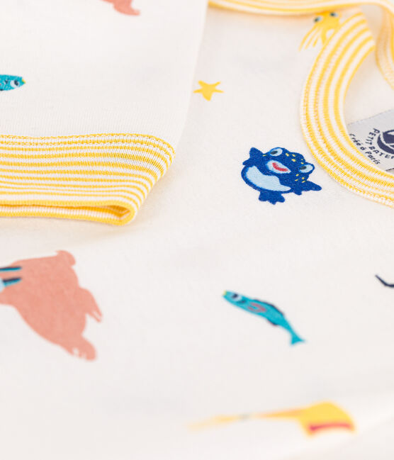 POPPERLESS AND FOOTLESS COTTON SEA ANIMALS SLEEPSUIT