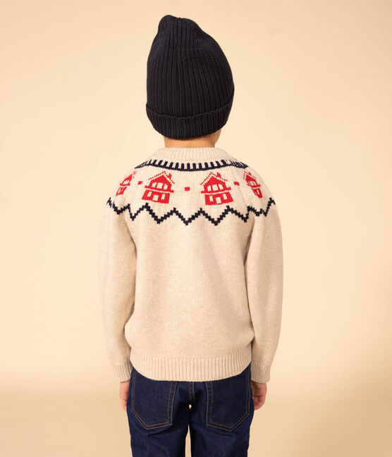 Unisex Wool And Cotton Jacquard Knit Pullover