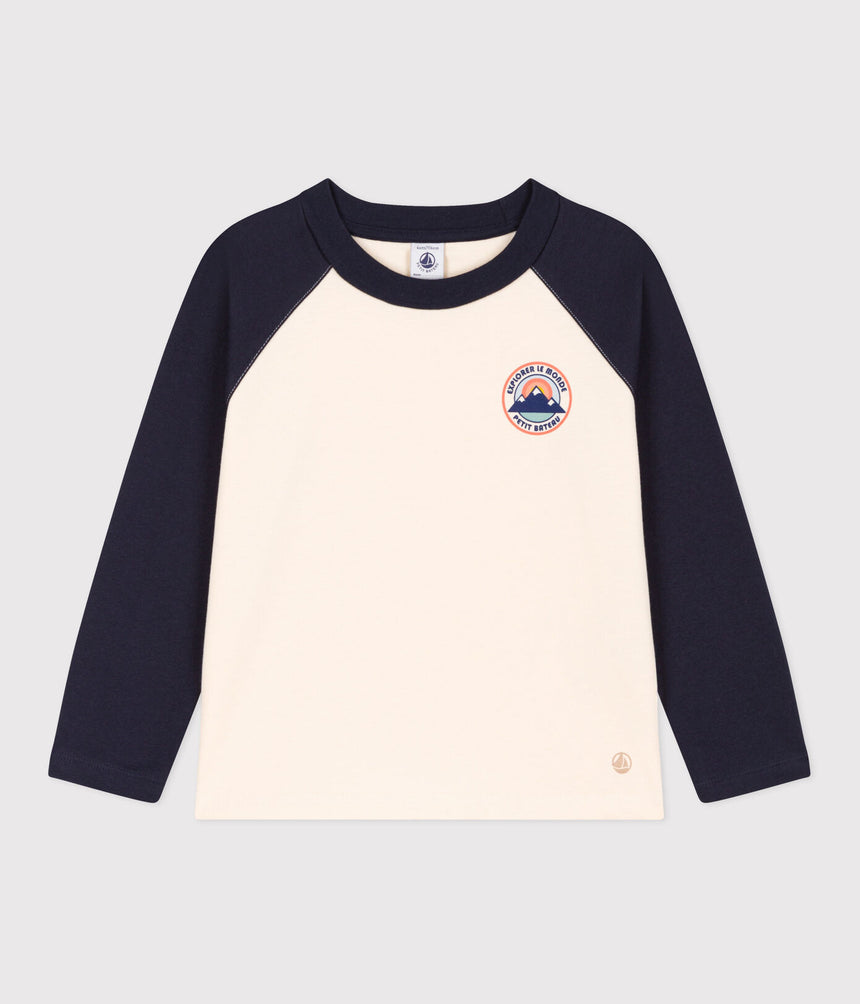 BOYS' LONG-SLEEVED COTTON T-SHIRT