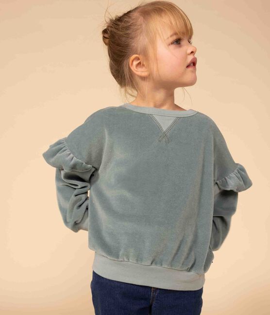 GIRLS' PLAIN TERRY VELOUR SWEATSHIRT GIRLS' PLAIN TERRY VELOUR SWEATSHIRT