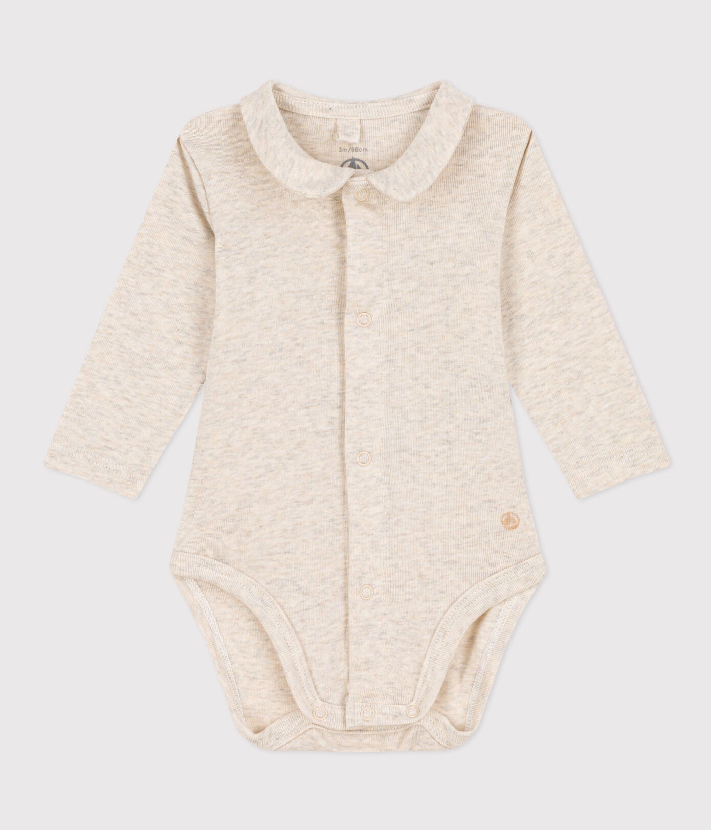 BABIES' LONG-SLEEVED COTTON BODYSUIT WITH COLLAR BABIES' LONG-SLEEVED COTTON BODYSUIT WITH COLLAR