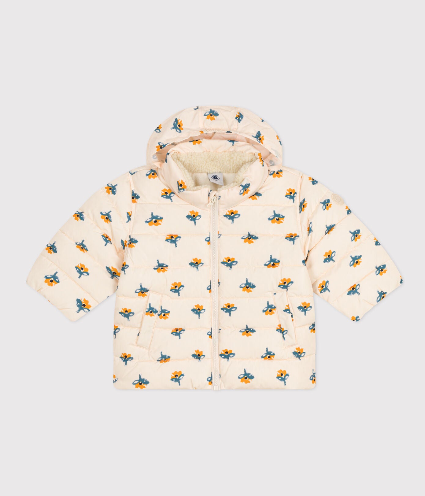 Babies' Patterned Puffer Jacket With Retractable Hood Babies' Patterned Puffer Jacket With Retractable Hood