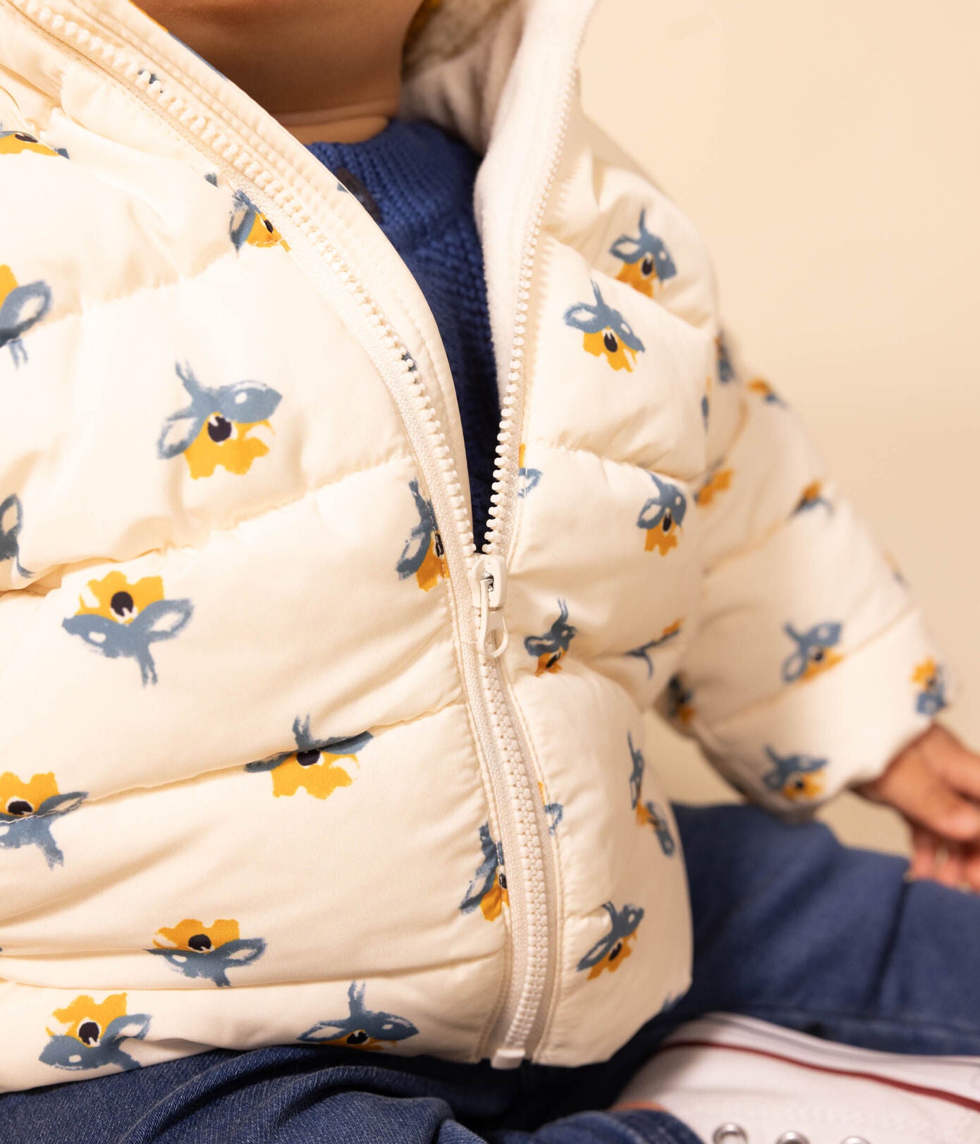 Babies' Patterned Puffer Jacket With Retractable Hood Babies' Patterned Puffer Jacket With Retractable Hood