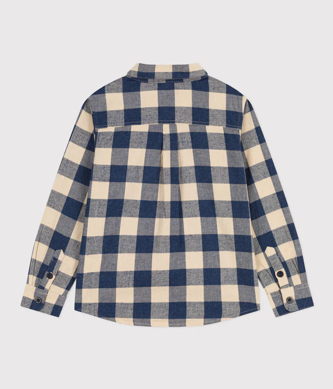 Boys' Checked Cotton Flannel Shirt