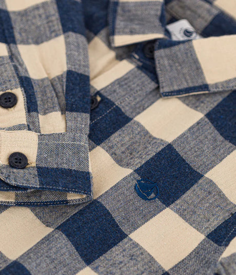 Boys' Checked Cotton Flannel Shirt