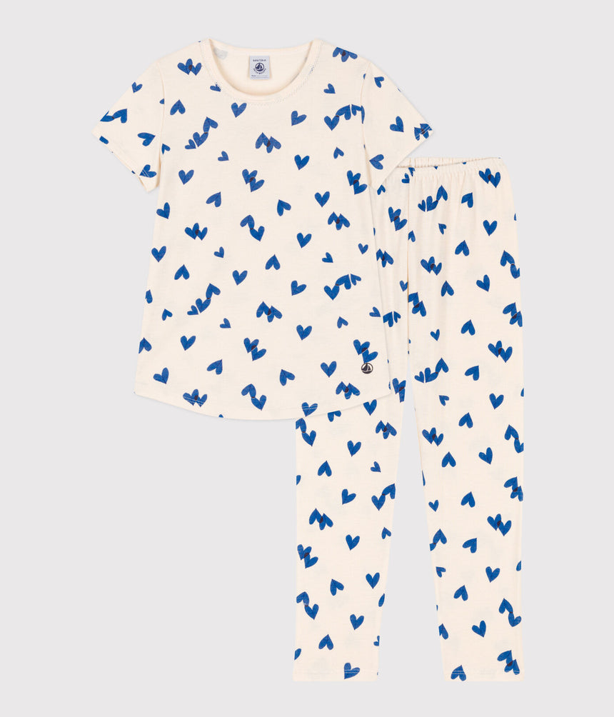 GIRLS' SHORT-SLEEVED COTTON PYJAMAS