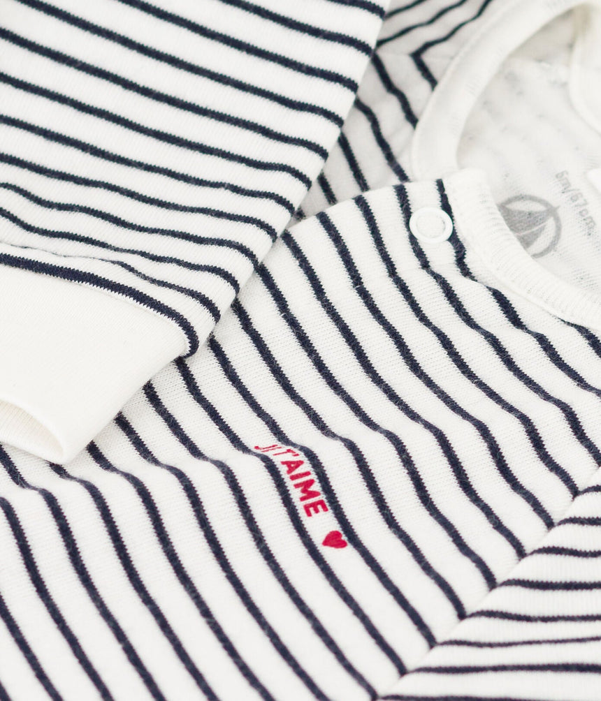 BABIES STRIPY TUBE KNIT BODYSUIT