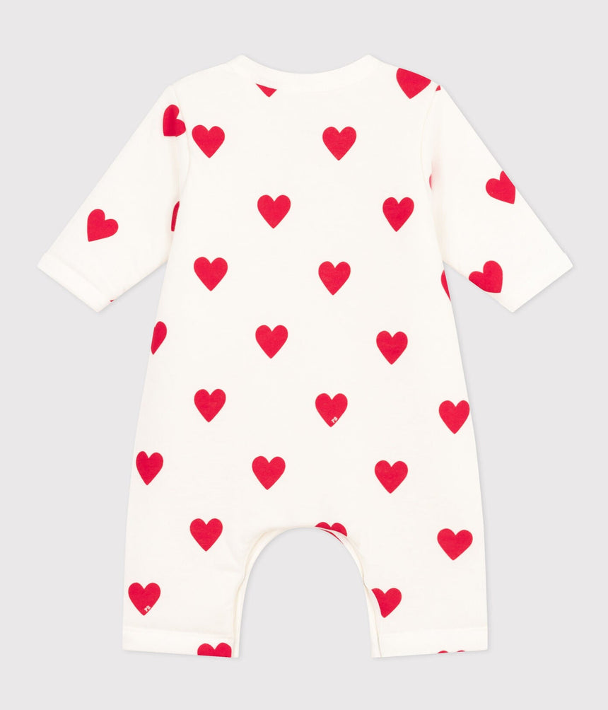 BABIES' LONG QUILTED COTTON JUMPSUIT