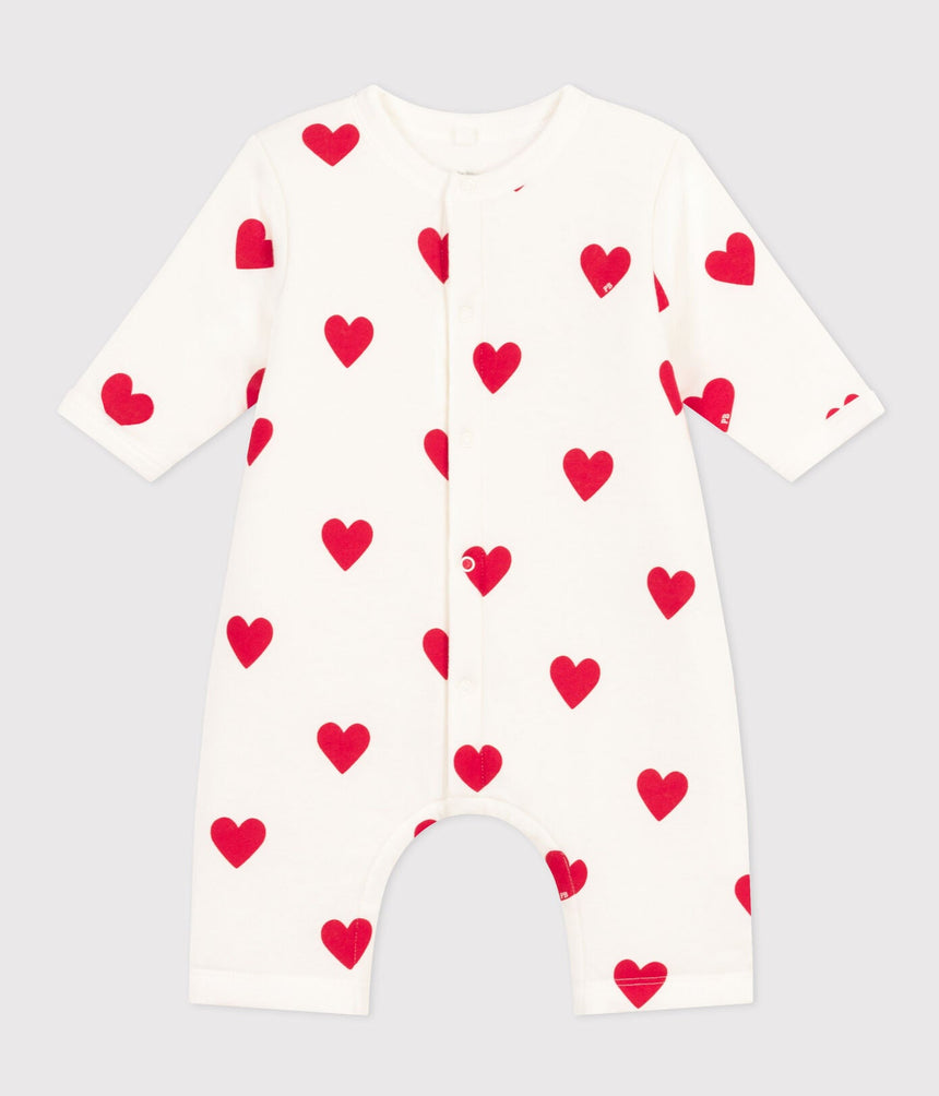 BABIES' LONG QUILTED COTTON JUMPSUIT