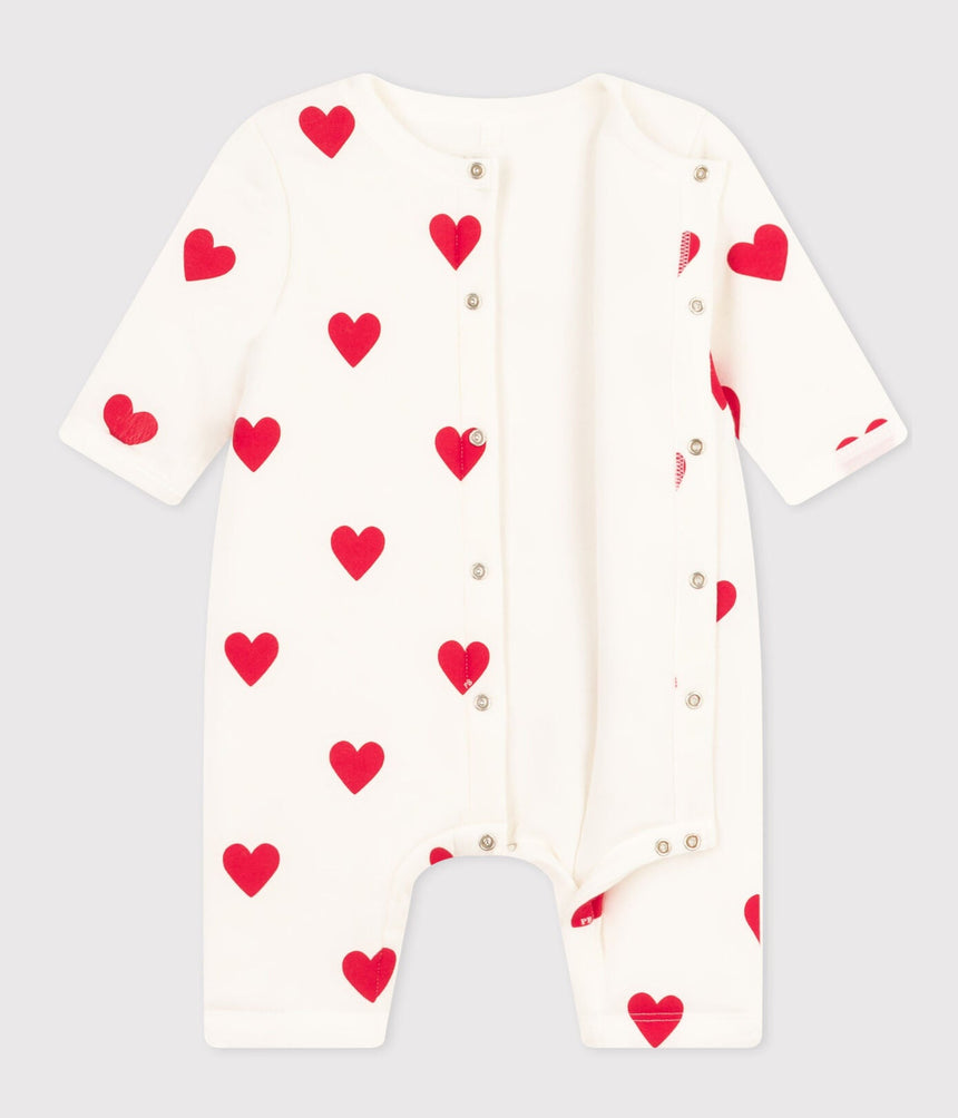 BABIES' LONG QUILTED COTTON JUMPSUIT