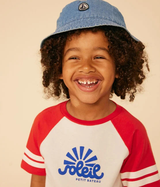 CHILDRENS' BLUE DENIM BUCKET HAT