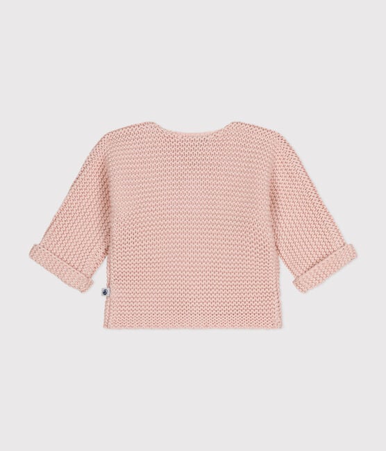 BABIES' MOSS STITCH KNIT CARDIGAN