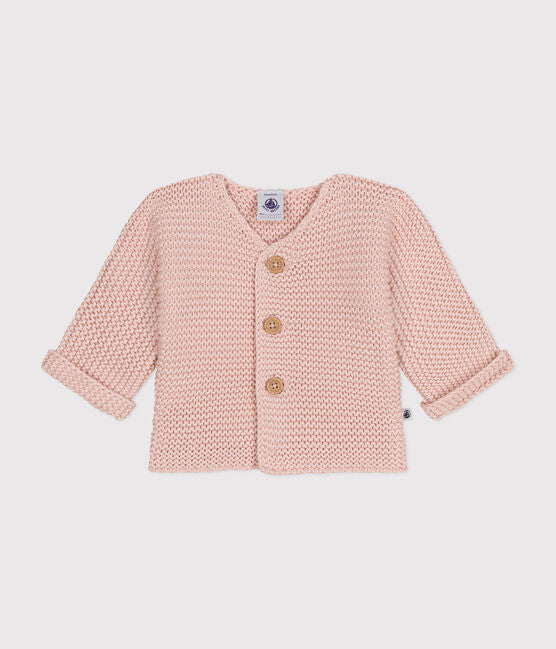 BABIES' MOSS STITCH KNIT CARDIGAN