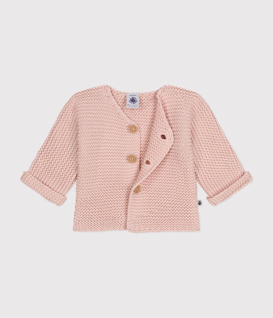 BABIES' MOSS STITCH KNIT CARDIGAN