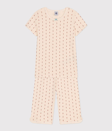CHILDREN'S FLORAL PRINT COTTON CAPRI PYJAMAS