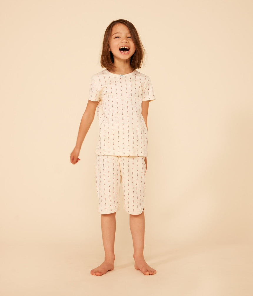 CHILDREN'S FLORAL PRINT COTTON CAPRI PYJAMAS