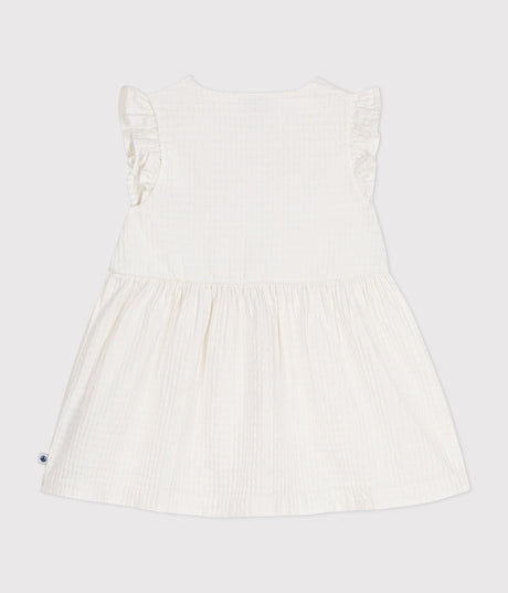 BABIES' SLEEVELESS TEXTURED COTTON DRESS