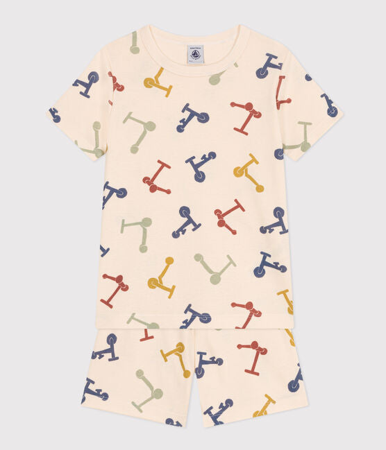 CHILDREN'S SHORT COTTON SCOOTER PRINT PYJAMAS