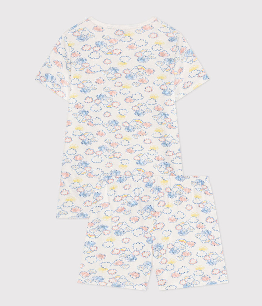CHILDREN'S SHORT COTTON RAINBOW PRINT PYJAMAS