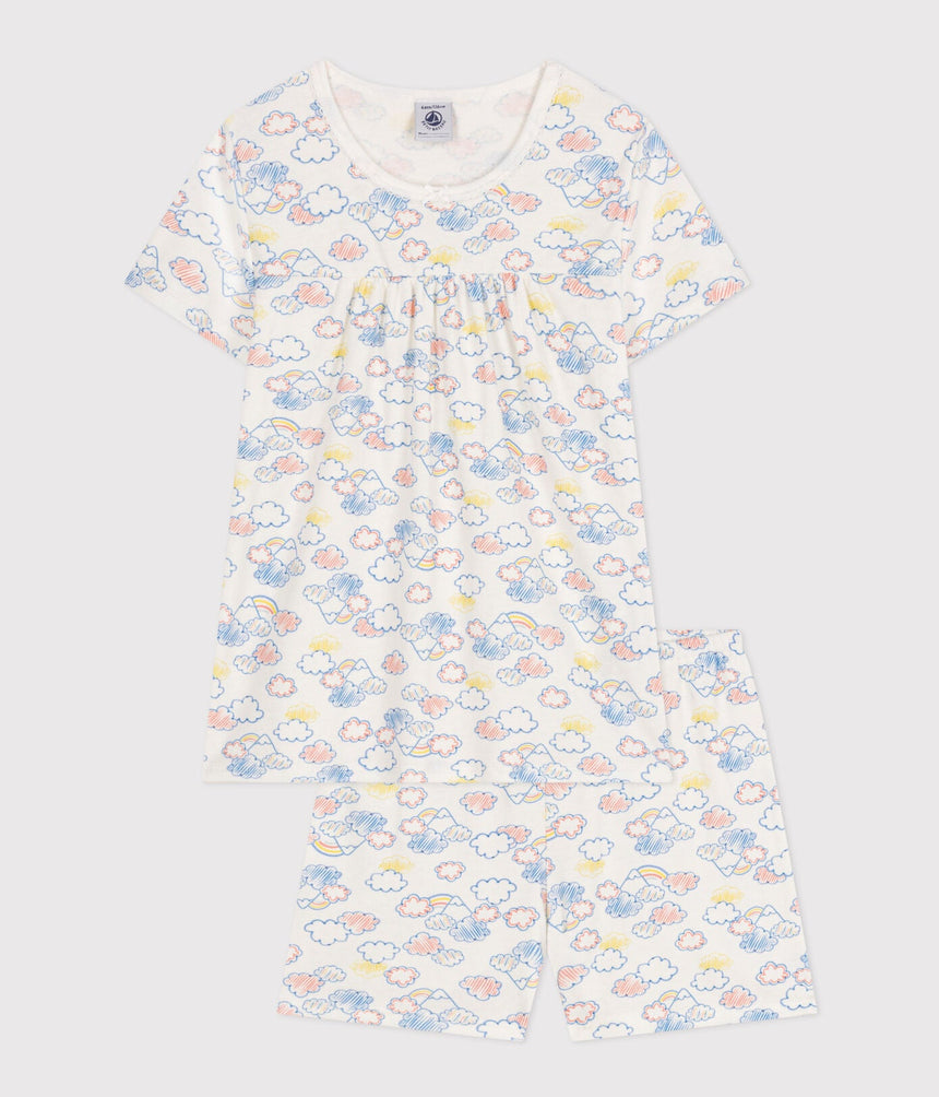 CHILDREN'S SHORT COTTON RAINBOW PRINT PYJAMAS