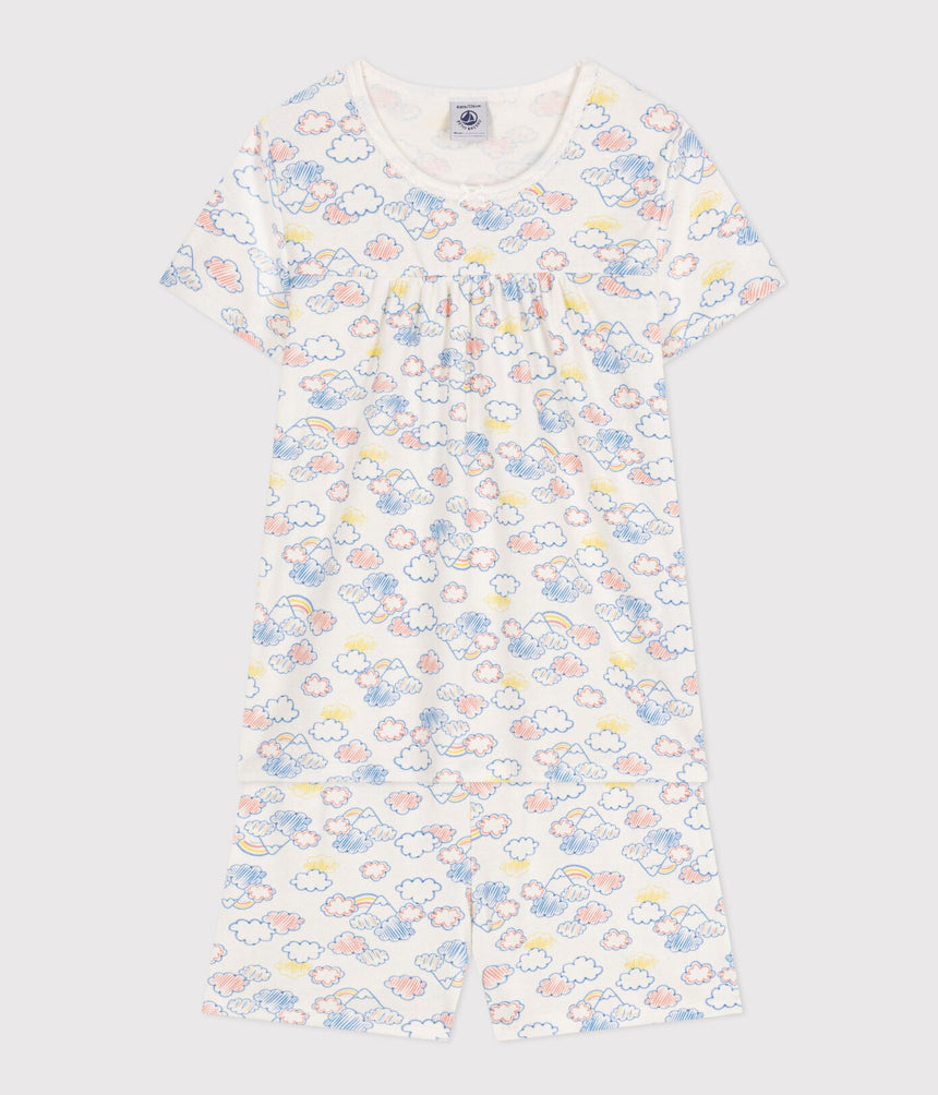 CHILDREN'S SHORT COTTON RAINBOW PRINT PYJAMAS