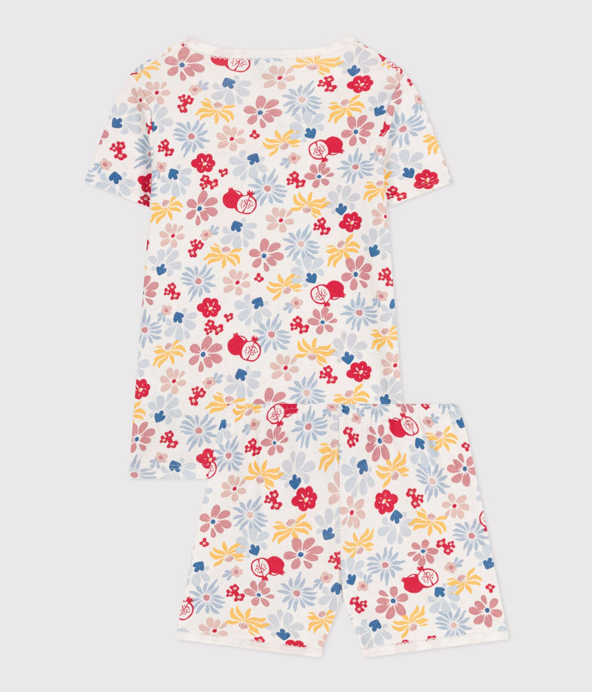 CHILDREN'S SHORT FLORAL PRINT COTTON PYJAMAS