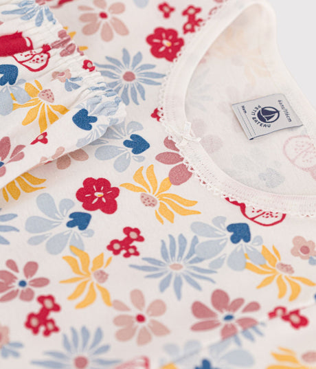 CHILDREN'S SHORT FLORAL PRINT COTTON PYJAMAS