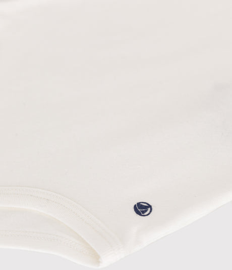 BABIES' SHORT-SLEEVED COTTON BODYSUIT WITH POLO SHIRT COLLAR