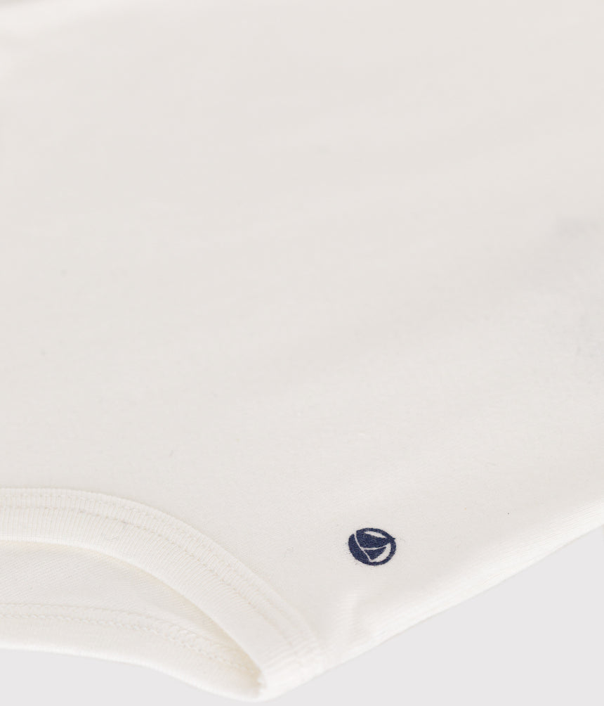 BABIES' SHORT-SLEEVED COTTON BODYSUIT WITH POLO SHIRT COLLAR