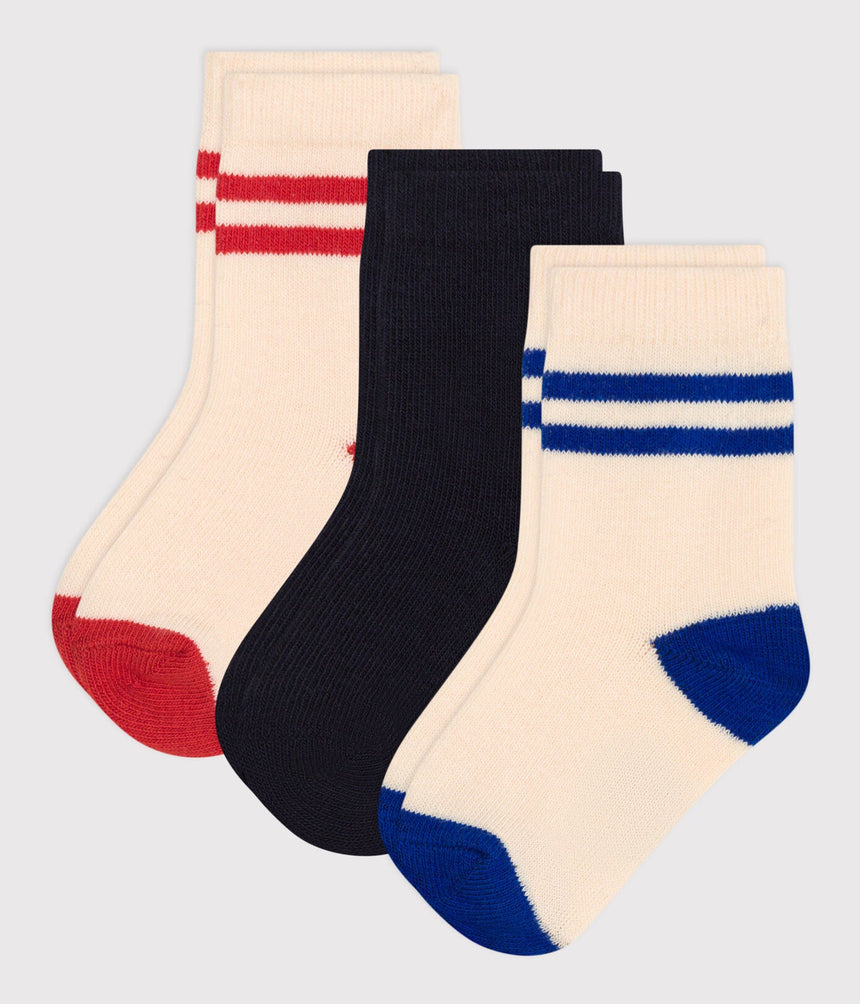 BABIES STRIPY COTTON SOCKS -3- PACK