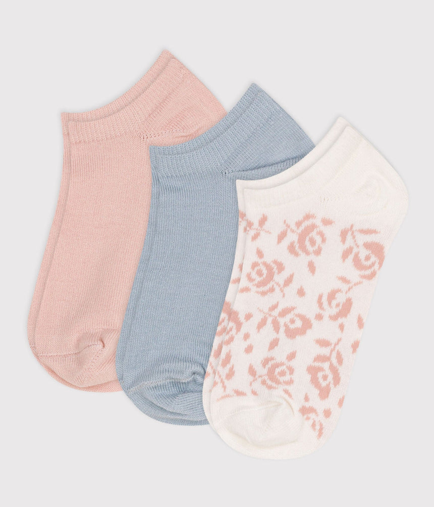 CHILDREN'S FLORAL COTTON SOCKS - 3-PACK