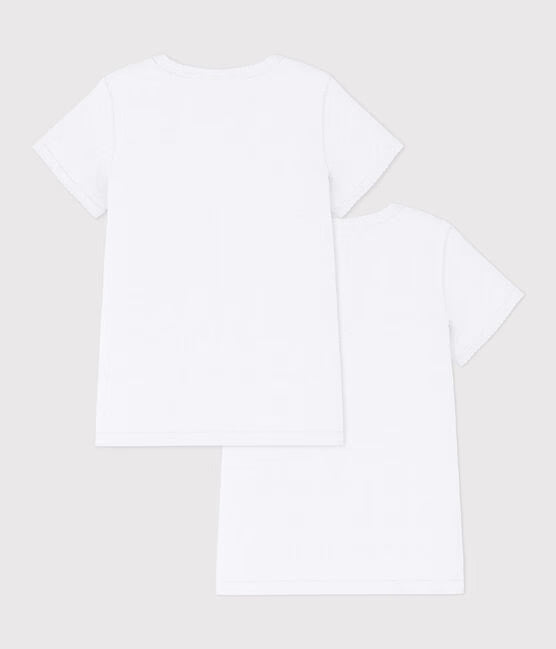 GIRLS WHITE SHORT-SLEEVED T-SHIRT-2-PACK
